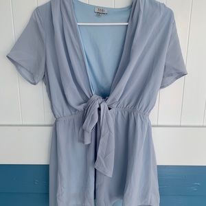 Blue Tobi tie front romper